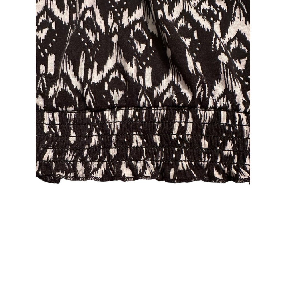 Faded Glory Smocked Blouse Womens 1X / 16W Black & White Summer Lightweight - Picture 6 of 12